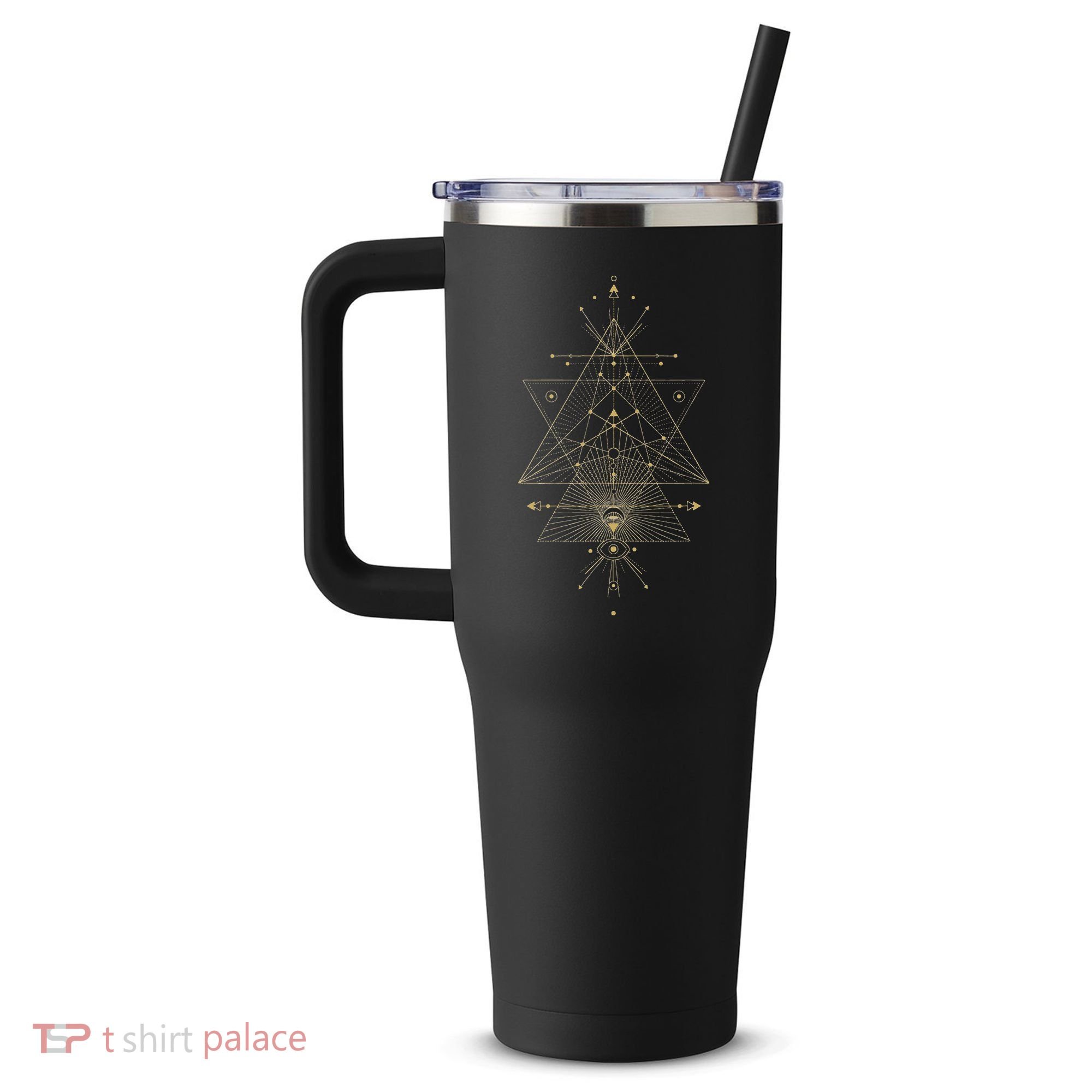 Sacred Geometry Mystical Symbol 40oz Vacuum Insulated Stainless Steel Travel Tumbler