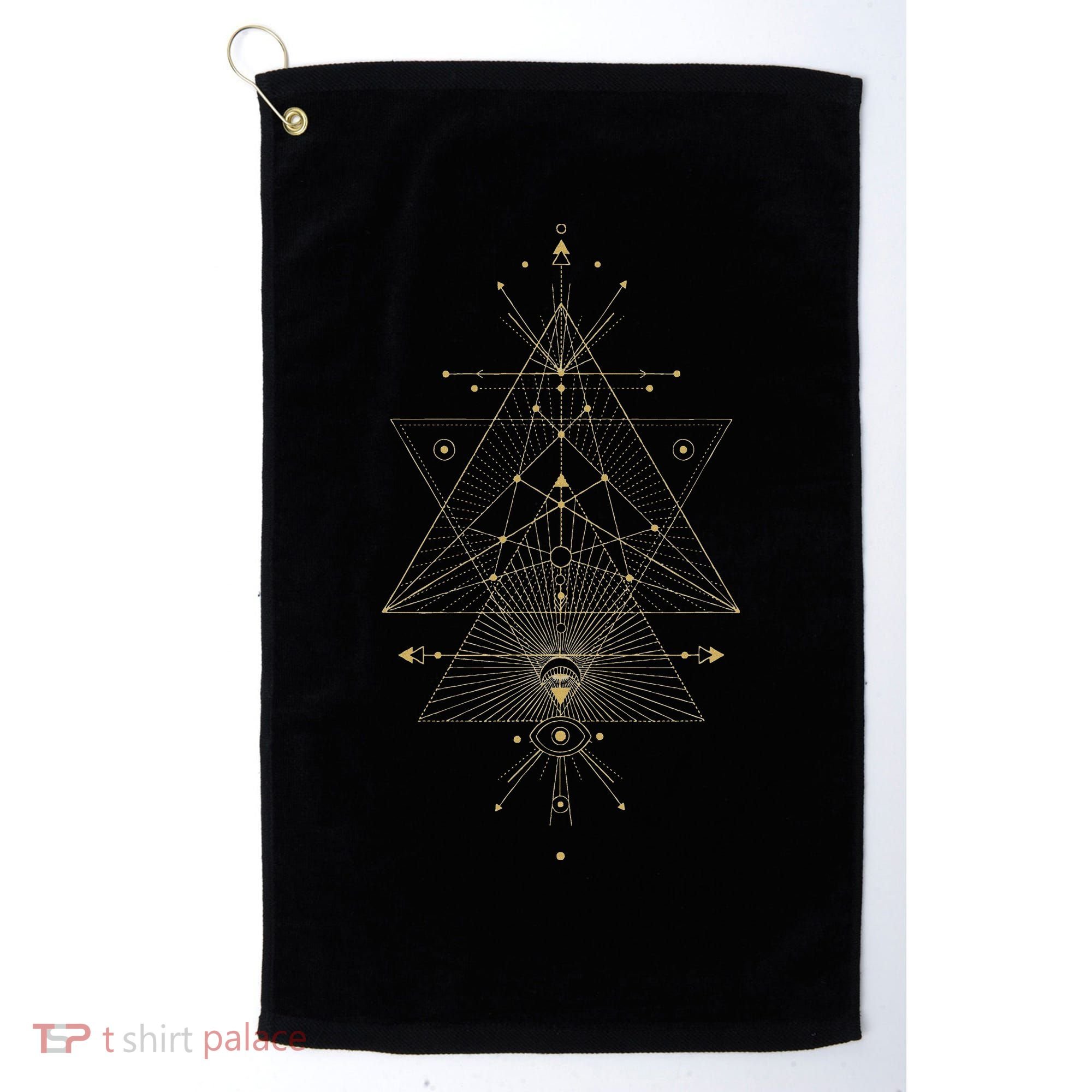 Sacred Geometry Mystical Symbol Golf Towel