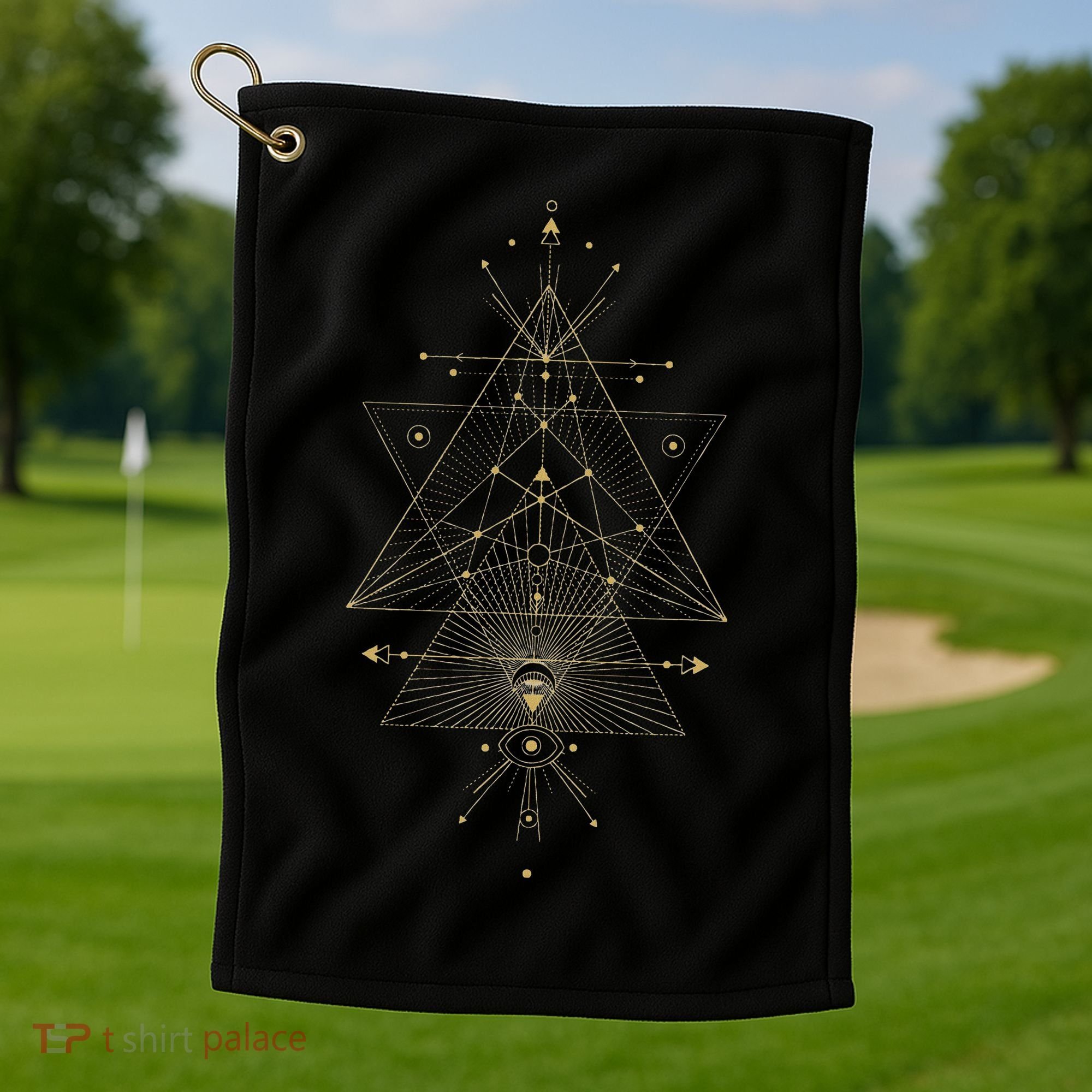 Sacred Geometry Mystical Symbol Golf Towel