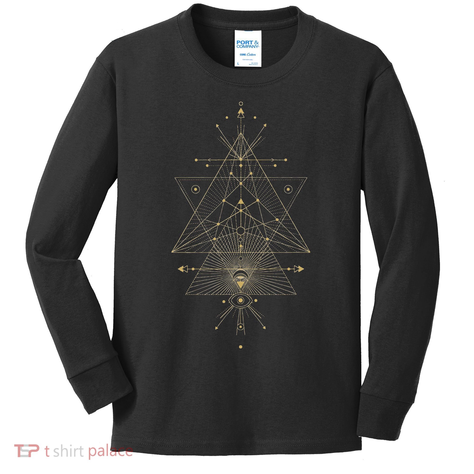 Sacred Geometry Mystical Symbol Kids Long Sleeve Shirt