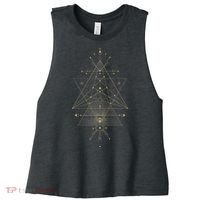 Sacred Geometry Mystical Symbol Women's Racerback Cropped Tank thumb 0