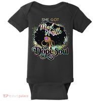 She Got Mad Hustle And Dope Soul Black Girl Melanin Baby Bodysuit thumb 0