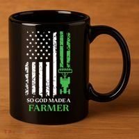 So God Made A Farmer Farming Farmer 11oz C Handle Ceramic Mug thumb 3