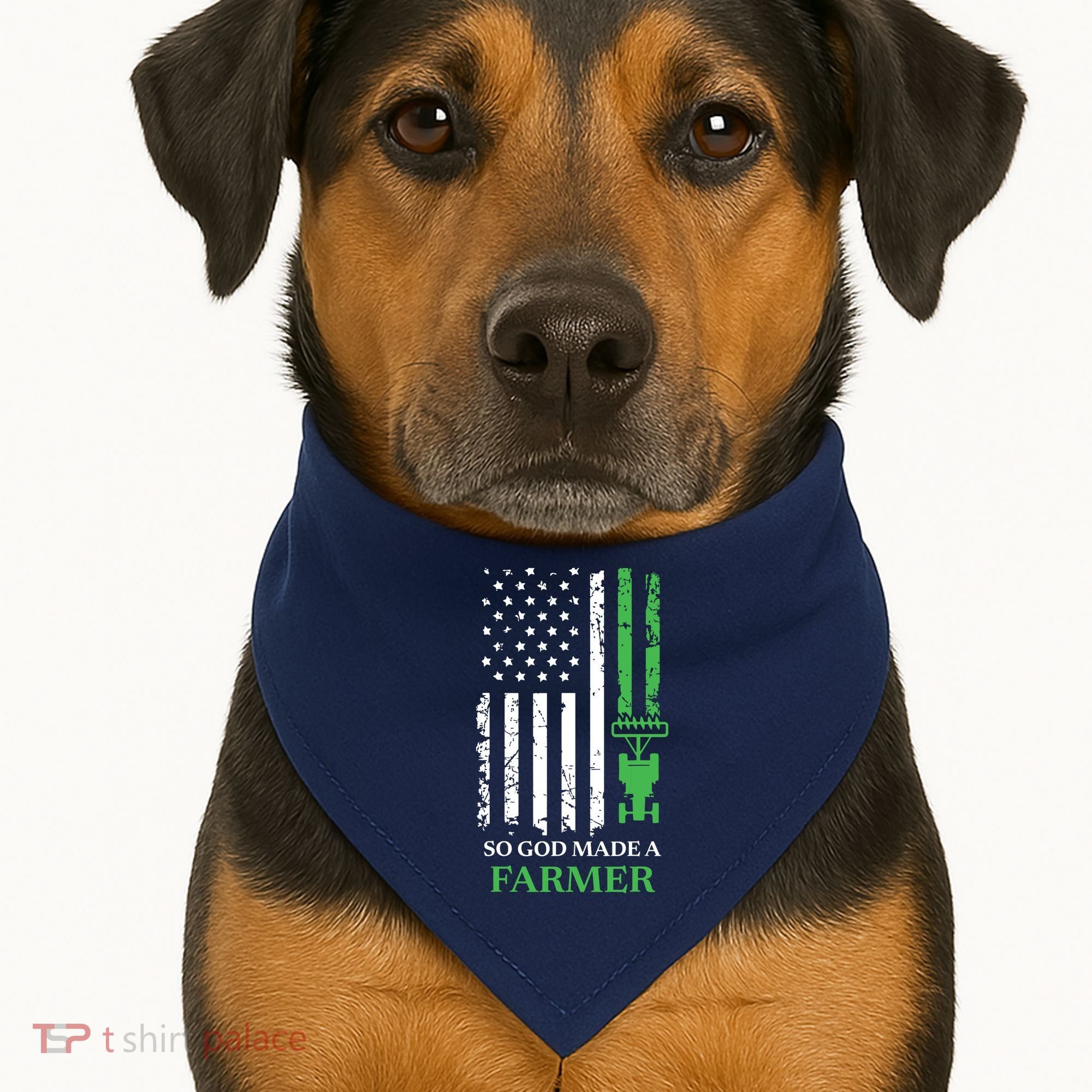 So God Made A Farmer Farming Farmer USA-Made Doggie Bandana