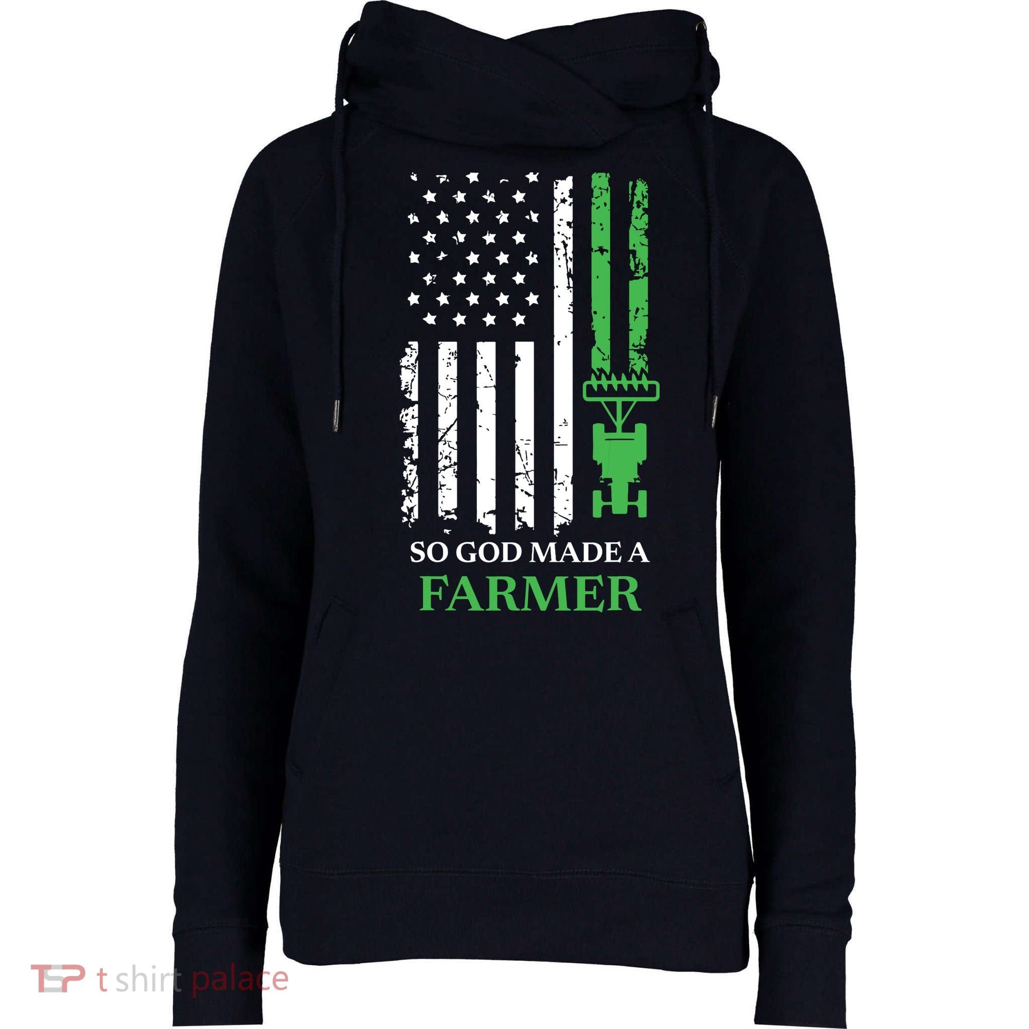 So God Made A Farmer Farming Farmer Womens Funnel Neck Pullover Hood