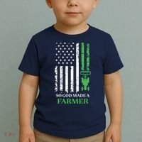 So God Made A Farmer Farming Farmer Toddler T-Shirt thumb 2