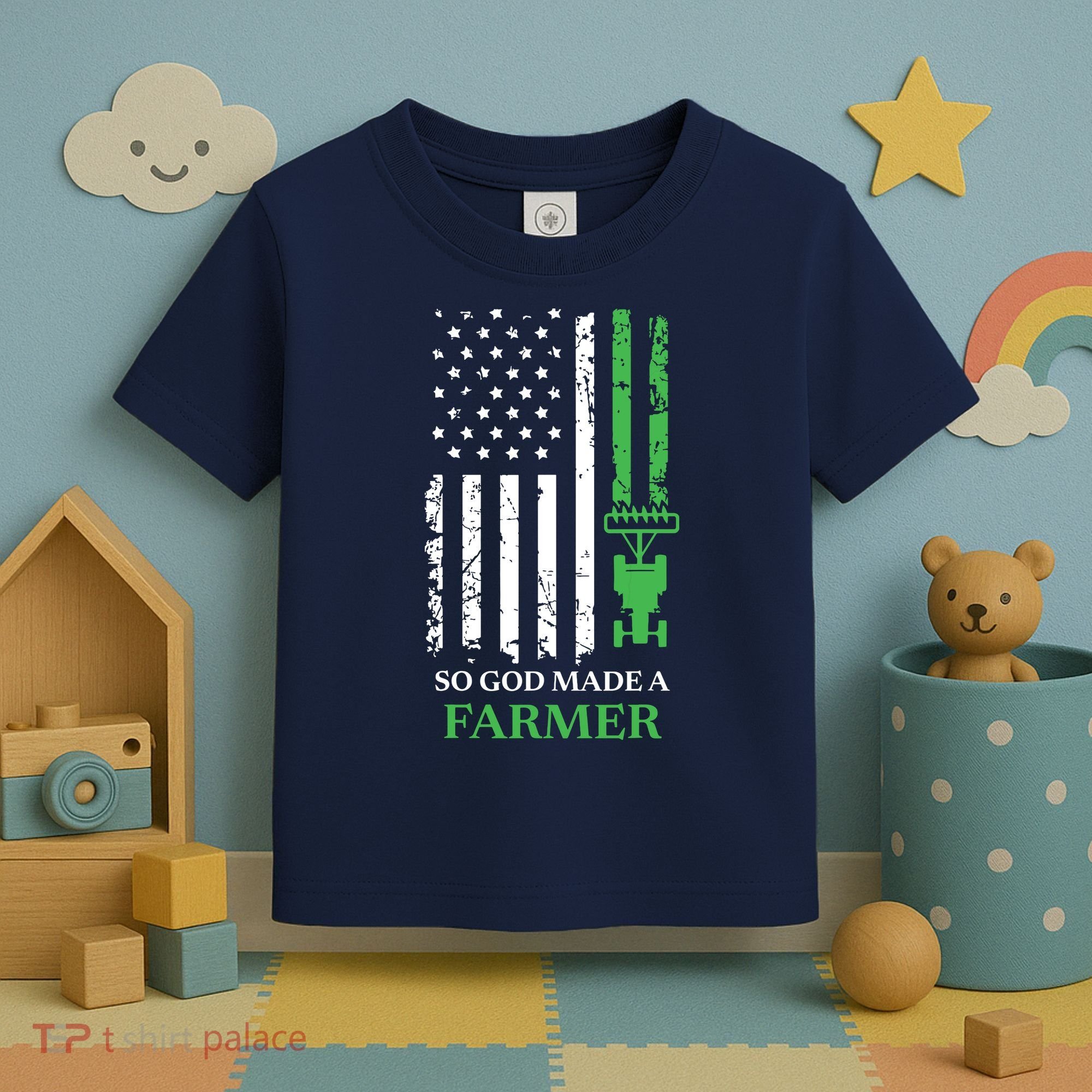 So God Made A Farmer Farming Farmer Toddler T-Shirt