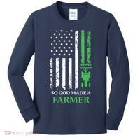 So God Made A Farmer Farming Farmer Kids Long Sleeve Shirt thumb 0