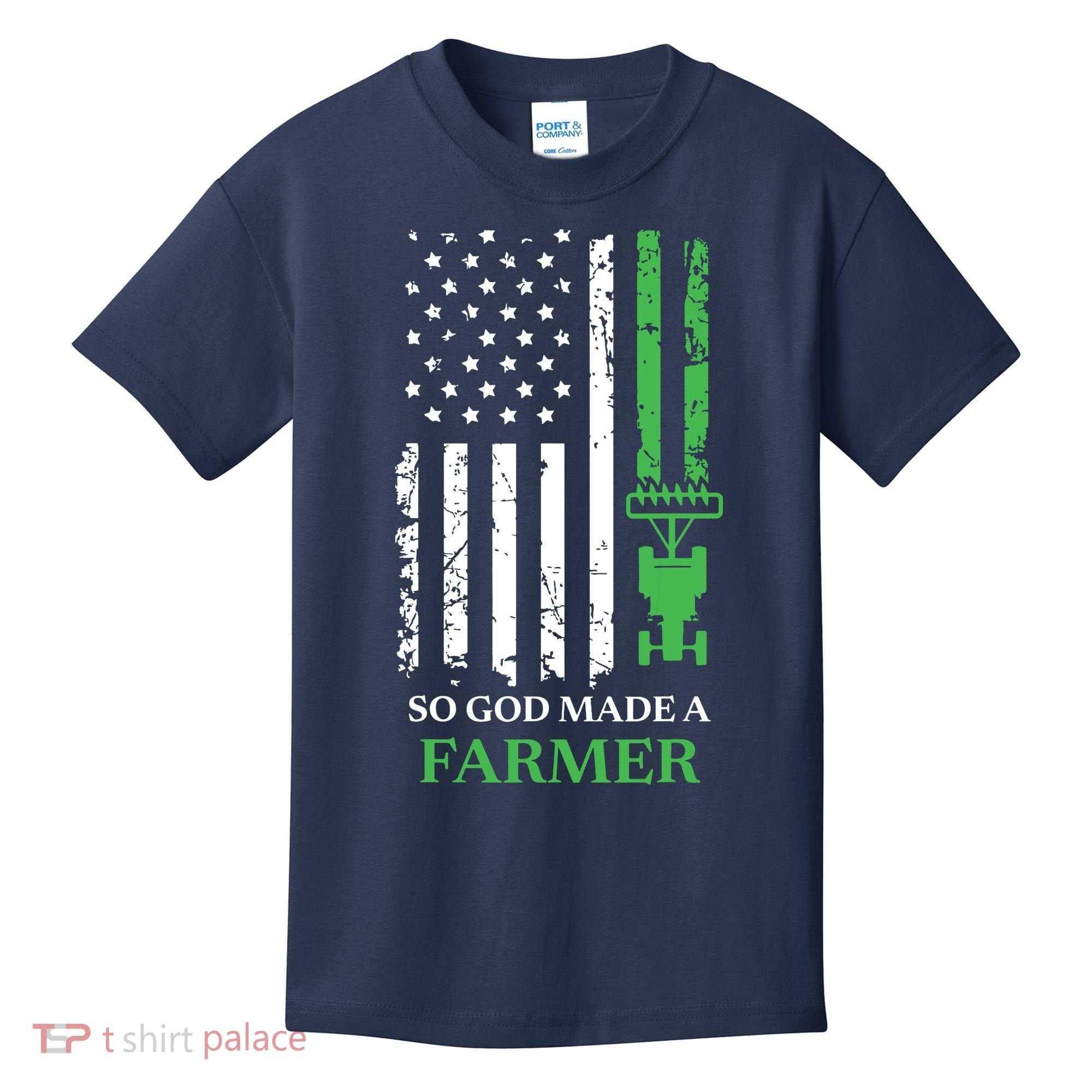 So God Made A Farmer Farming Farmer Kids T-Shirt