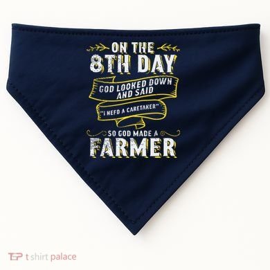 So God Made A Farmer Farming Agriculture USA-Made Doggie Bandana