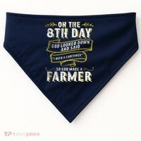 So God Made A Farmer Farming Agriculture USA-Made Doggie Bandana thumb 0