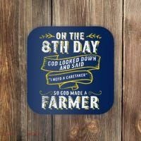 So God Made A Farmer Farming Agriculture Coaster thumb 0