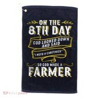 So God Made A Farmer Farming Agriculture Golf Towel thumb 0