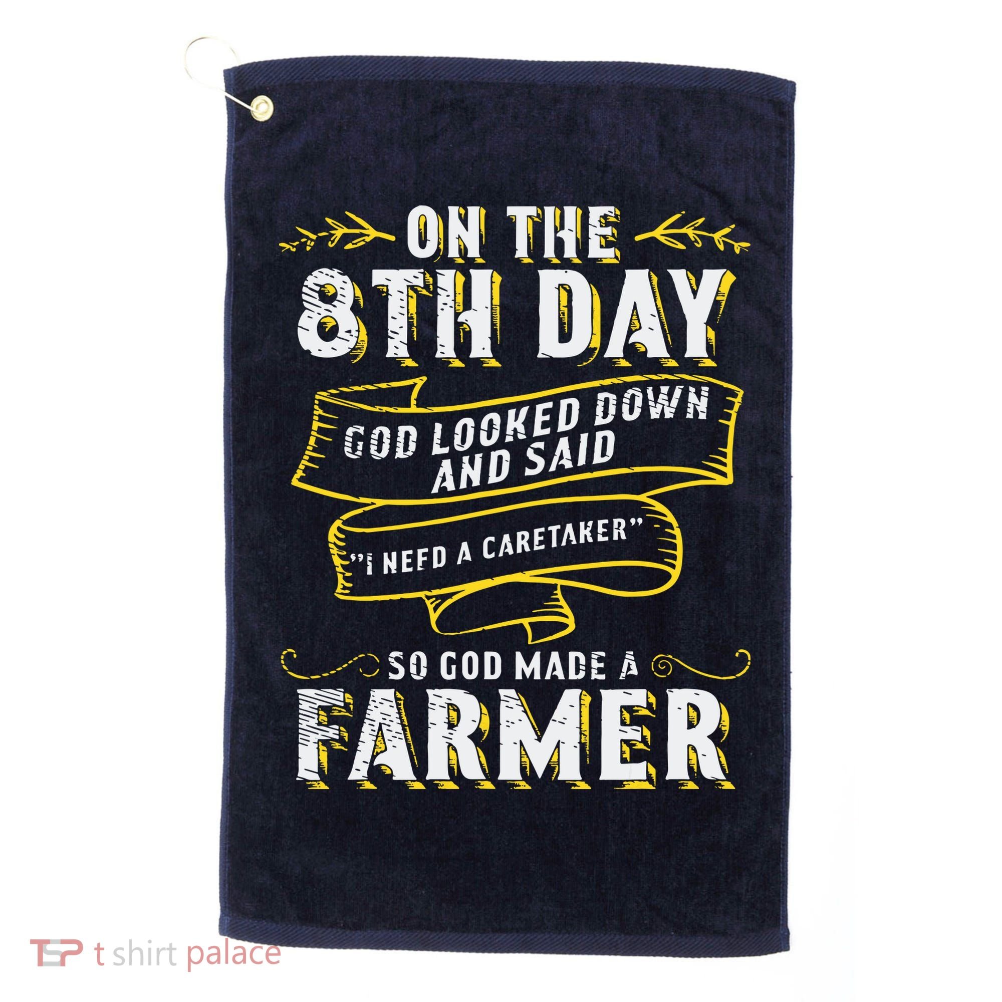 So God Made A Farmer Farming Agriculture Golf Towel