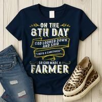 So God Made A Farmer Farming Agriculture Women's T-Shirt thumb 3