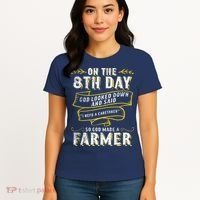 So God Made A Farmer Farming Agriculture Women's T-Shirt thumb 4