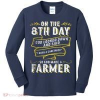 So God Made A Farmer Farming Agriculture Kids Long Sleeve Shirt thumb 0