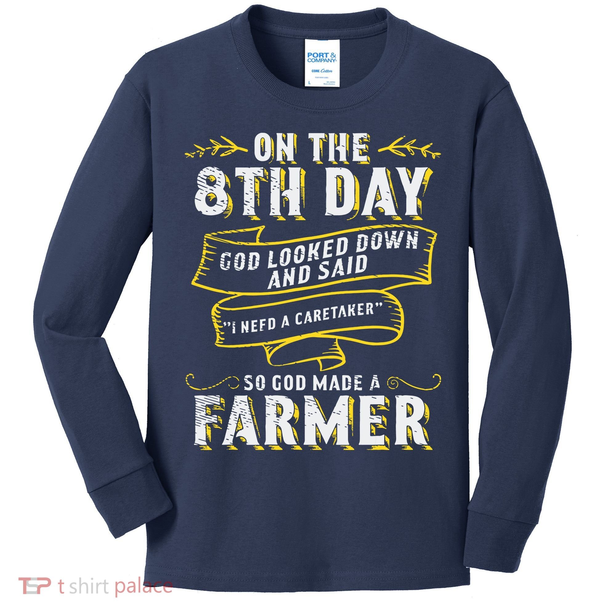 So God Made A Farmer Farming Agriculture Kids Long Sleeve Shirt