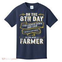 So God Made A Farmer Farming Agriculture Kids T-Shirt thumb 0