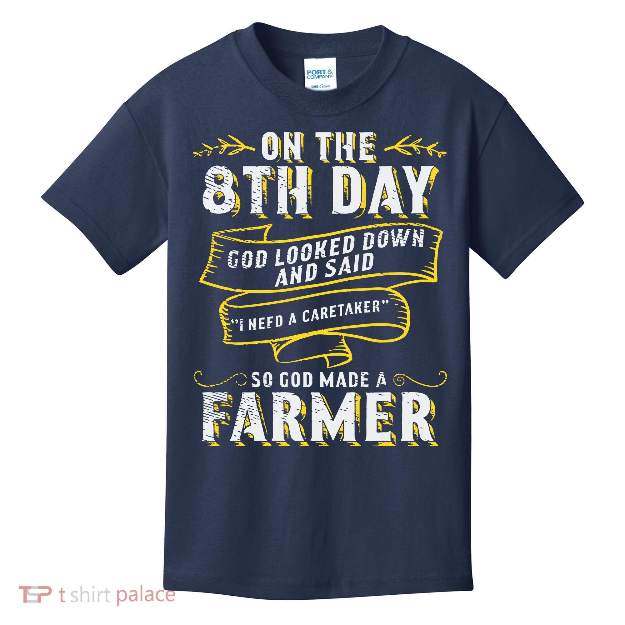 So God Made A Farmer Farming Agriculture Kids T-Shirt