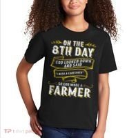 So God Made A Farmer Farming Agriculture Kids T-Shirt thumb 2