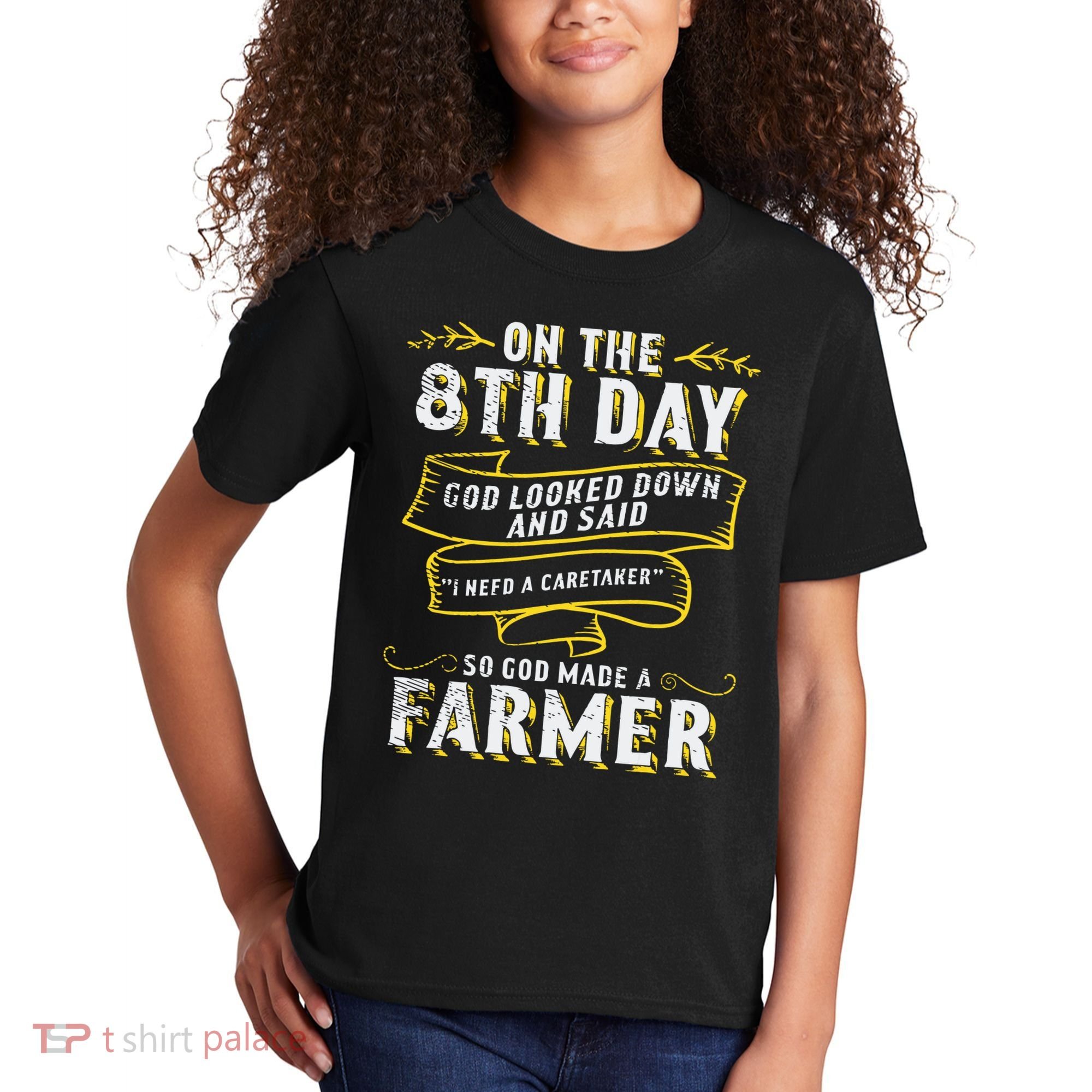 So God Made A Farmer Farming Agriculture Kids T-Shirt