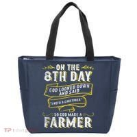 So God Made A Farmer Farming Agriculture Tote Bag thumb 0