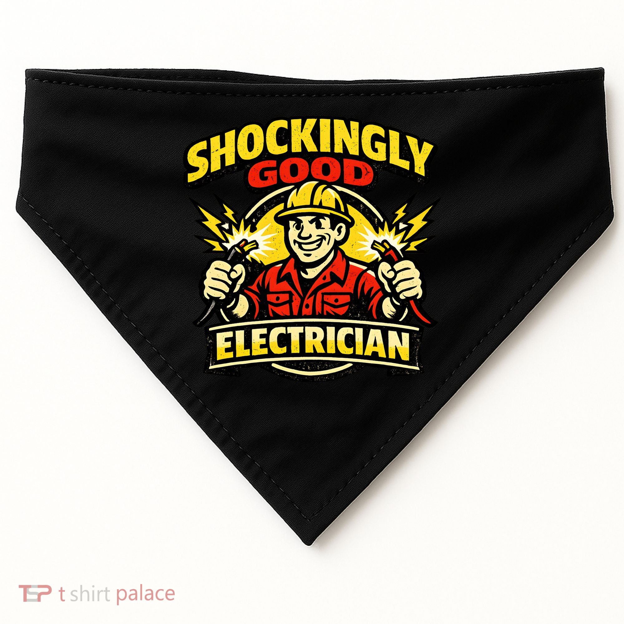 Shockingly Good Master Electrician Humor USA-Made Doggie Bandana