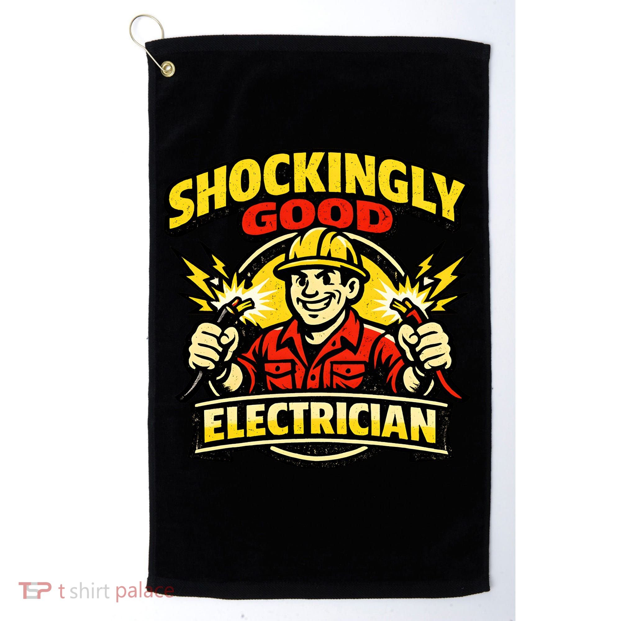 Shockingly Good Master Electrician Humor Golf Towel