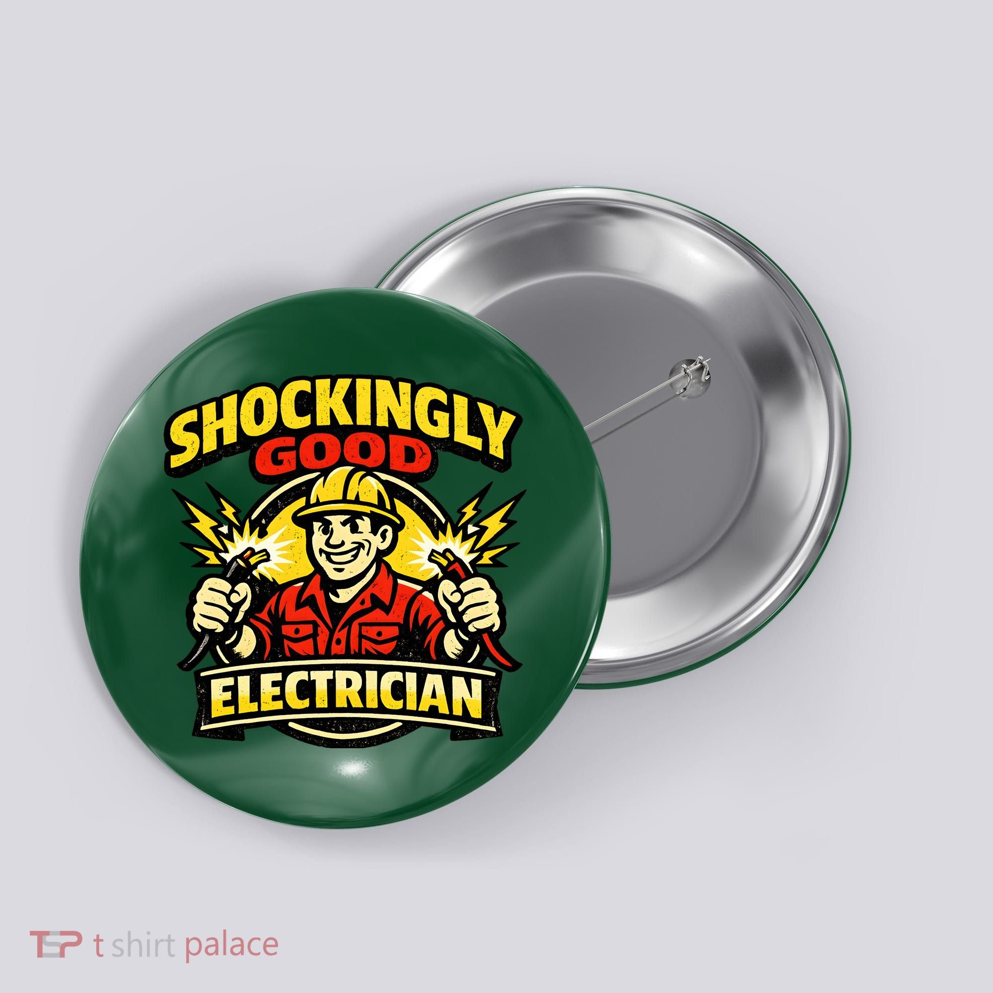 Shockingly Good Master Electrician Humor Button