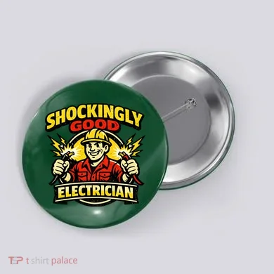 Shockingly Good Master Electrician Humor Button
