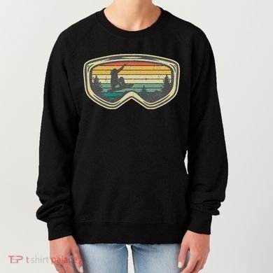 Snowboard Goggles Mountain Snowboarding Retro Vacation  Women's Sweatshirt