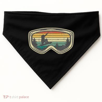 Snowboard Goggles Mountain Snowboarding Retro Vacation  USA-Made Doggie Bandana