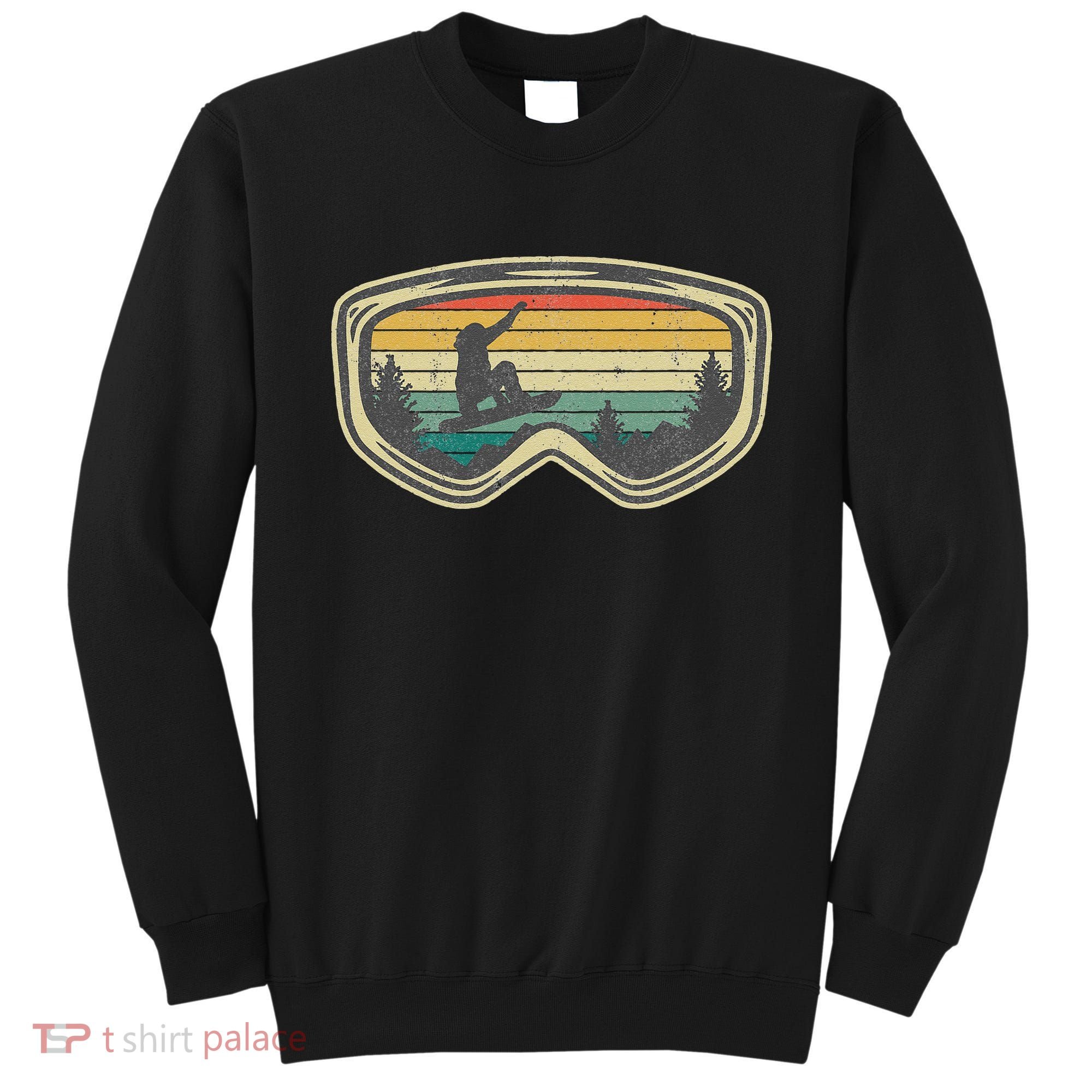 Snowboard Goggles Mountain Snowboarding Retro Vacation  Sweatshirt