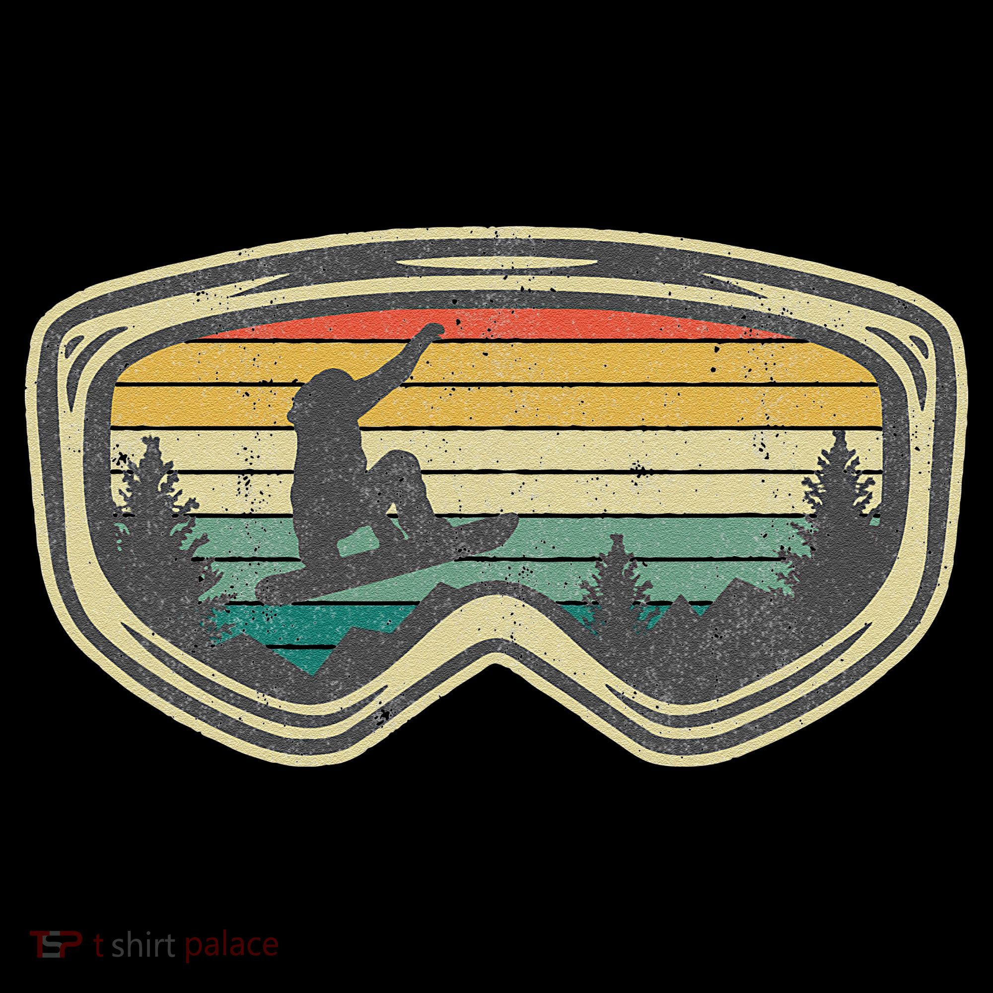 Snowboard Goggles Mountain Snowboarding Retro Vacation  Sweatshirt