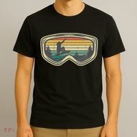Snowboard Goggles Mountain Snowboarding Retro Vacation  T-Shirt thumb 3