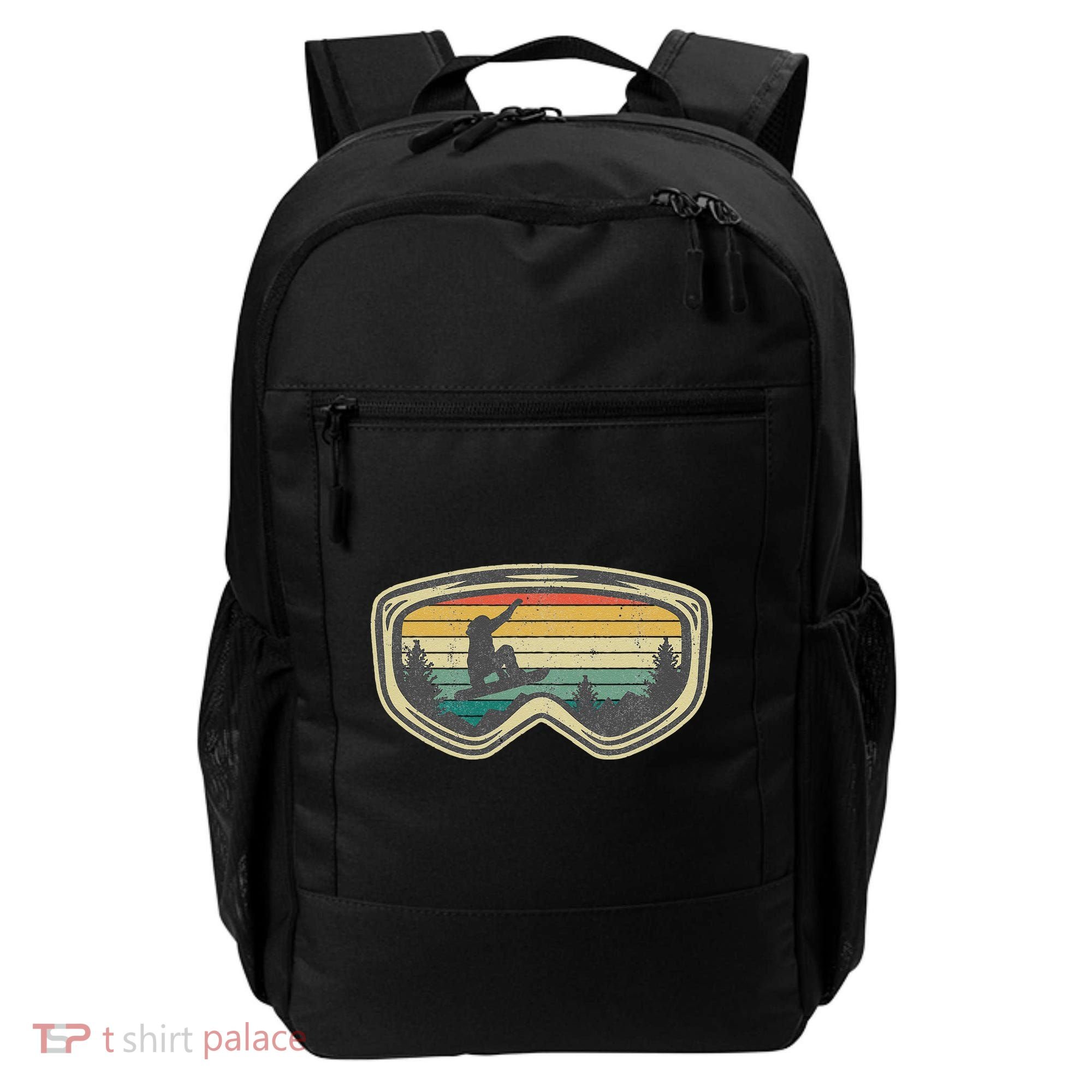 Snowboard Goggles Mountain Snowboarding Retro Vacation  Backpack