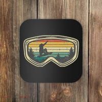 Snowboard Goggles Mountain Snowboarding Retro Vacation  Coaster thumb 0