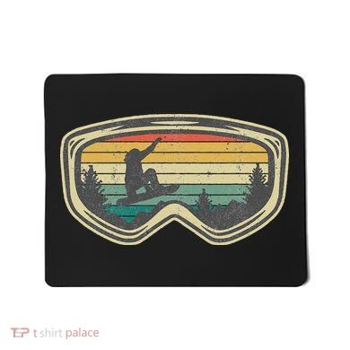Snowboard Goggles Mountain Snowboarding Retro Vacation  Mousepad