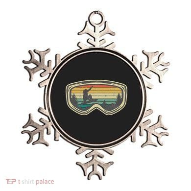 Snowboard Goggles Mountain Snowboarding Retro Vacation  Ornament