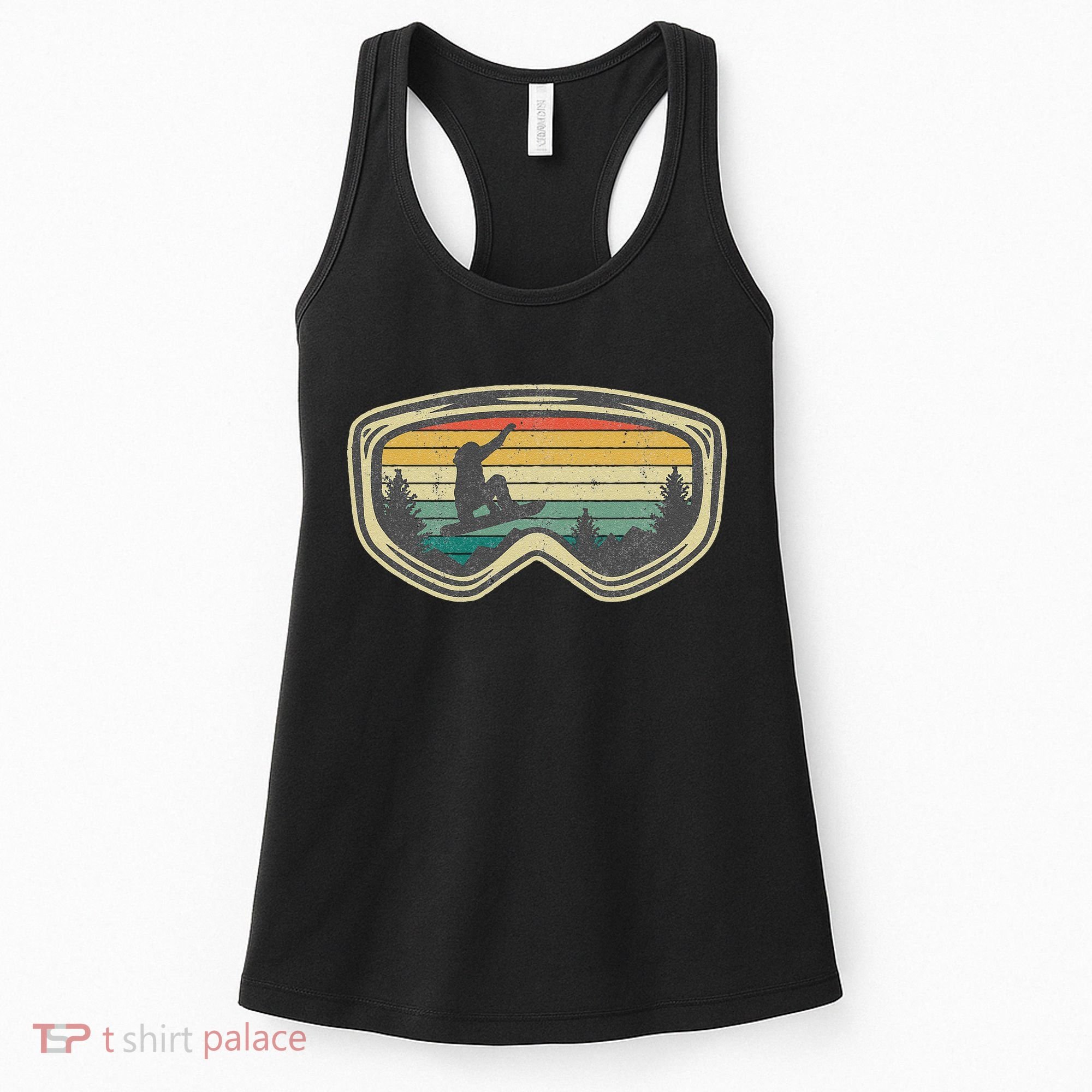 Snowboard Goggles Mountain Snowboarding Retro Vacation  Women's Tank Top