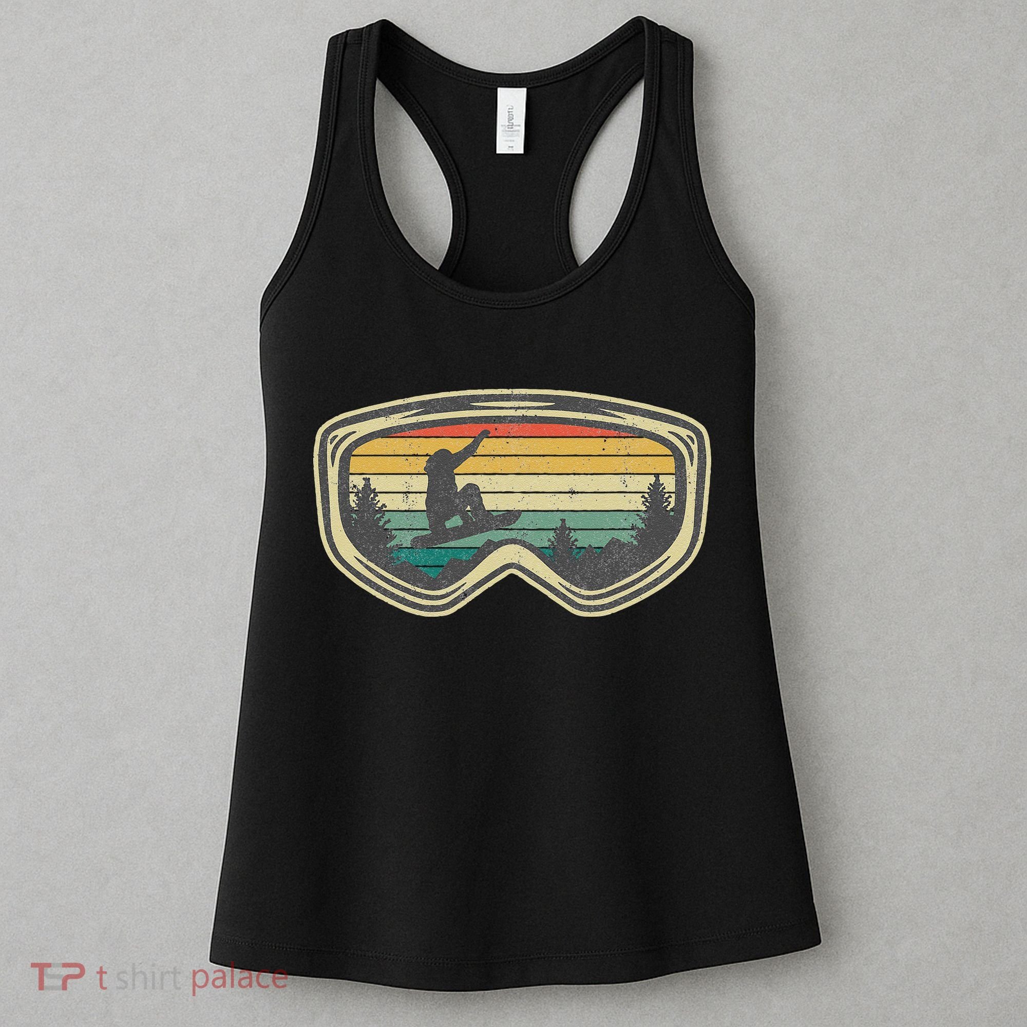 Snowboard Goggles Mountain Snowboarding Retro Vacation  Women's Tank Top