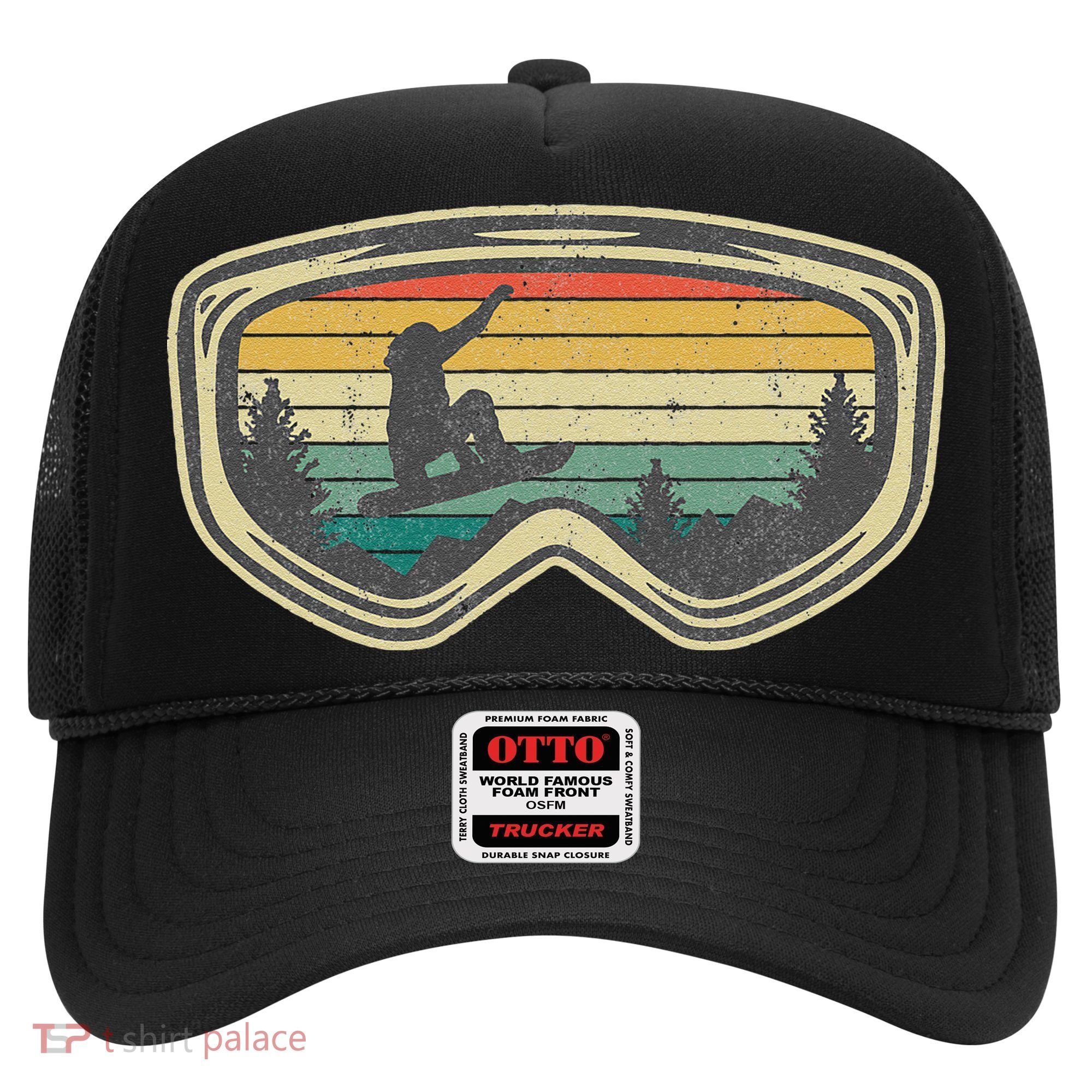 Snowboard Goggles Mountain Snowboarding Retro Vacation  Hat