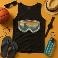 Snowboard Goggles Mountain Snowboarding Retro Vacation  Tank Top thumb 4