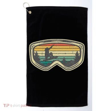 Snowboard Goggles Mountain Snowboarding Retro Vacation  Golf Towel