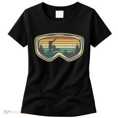Snowboard Goggles Mountain Snowboarding Retro Vacation  Women's T-Shirt