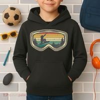 Snowboard Goggles Mountain Snowboarding Retro Vacation  Kids Hoodie thumb 2