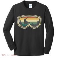 Snowboard Goggles Mountain Snowboarding Retro Vacation  Kids Long Sleeve Shirt thumb 0