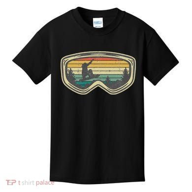 Snowboard Goggles Mountain Snowboarding Retro Vacation  Kids T-Shirt