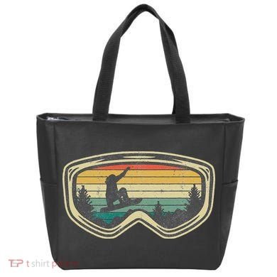 Snowboard Goggles Mountain Snowboarding Retro Vacation  Tote Bag